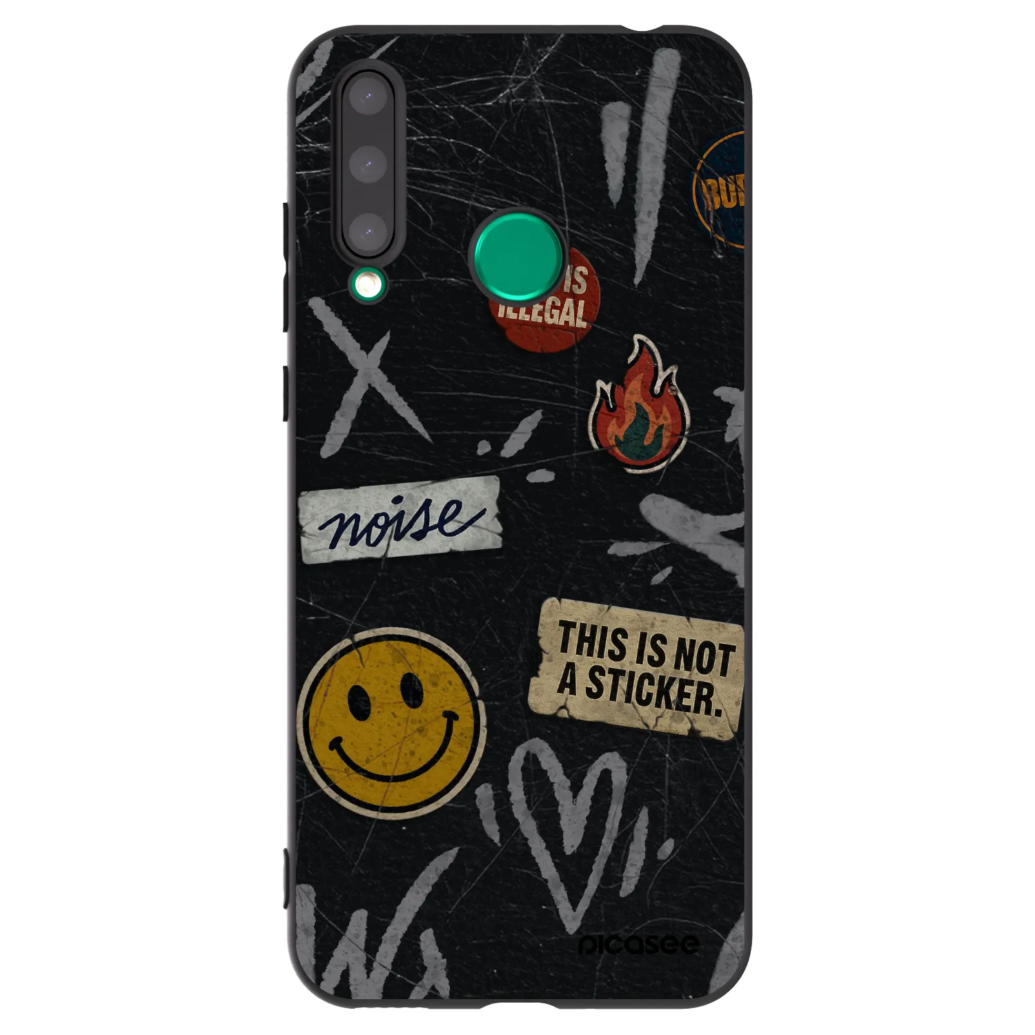 Picasee silikonski črni ovitek za Honor 20 Lite - STICKERS x TAGS