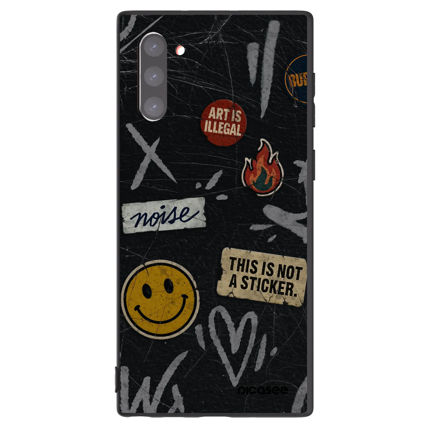 Picasee silikonski črni ovitek za Samsung Galaxy Note 10 N970F - STICKERS x TAGS