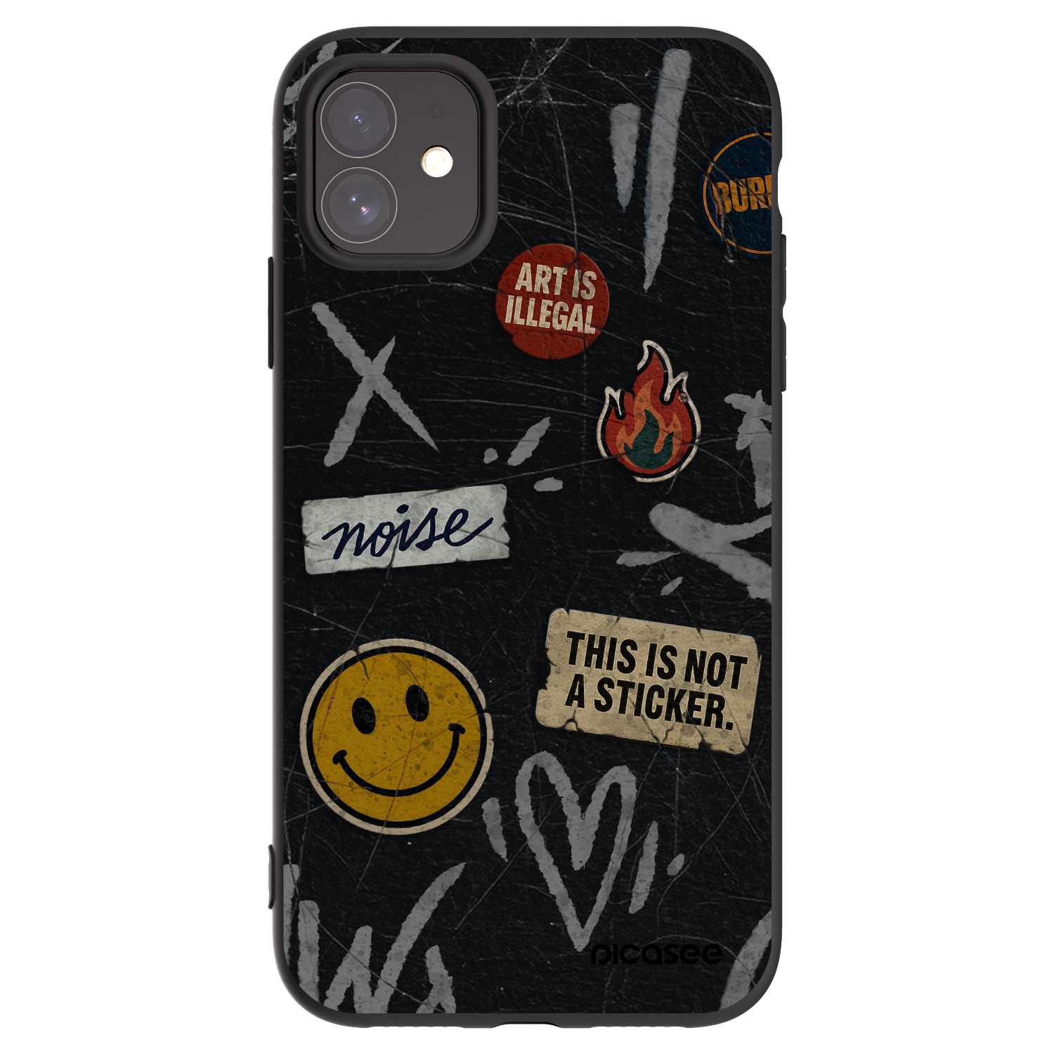 Picasee silikonski črni ovitek za Apple iPhone 11 - STICKERS x TAGS