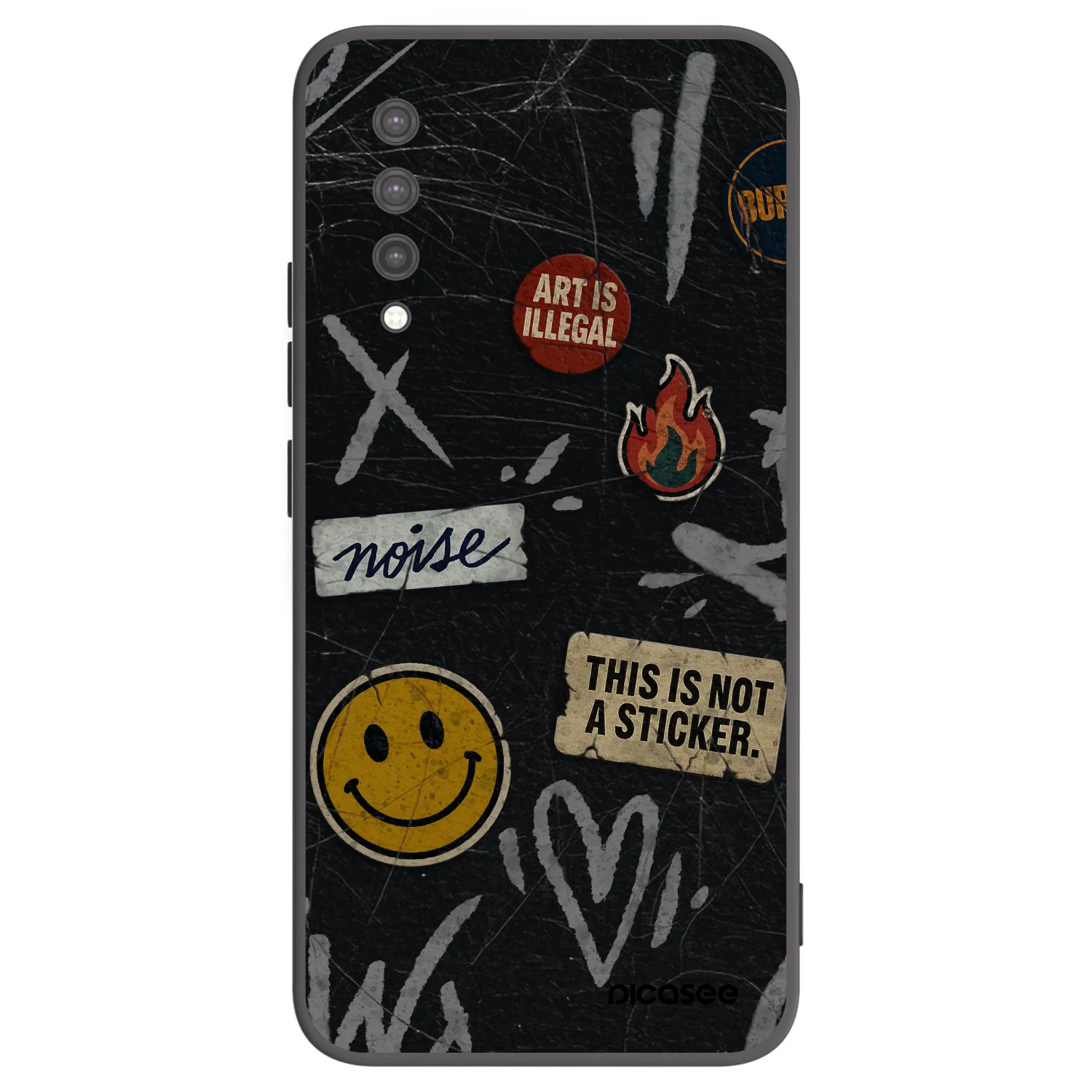 Picasee silikonski črni ovitek za Xiaomi Mi 9 Lite - STICKERS x TAGS