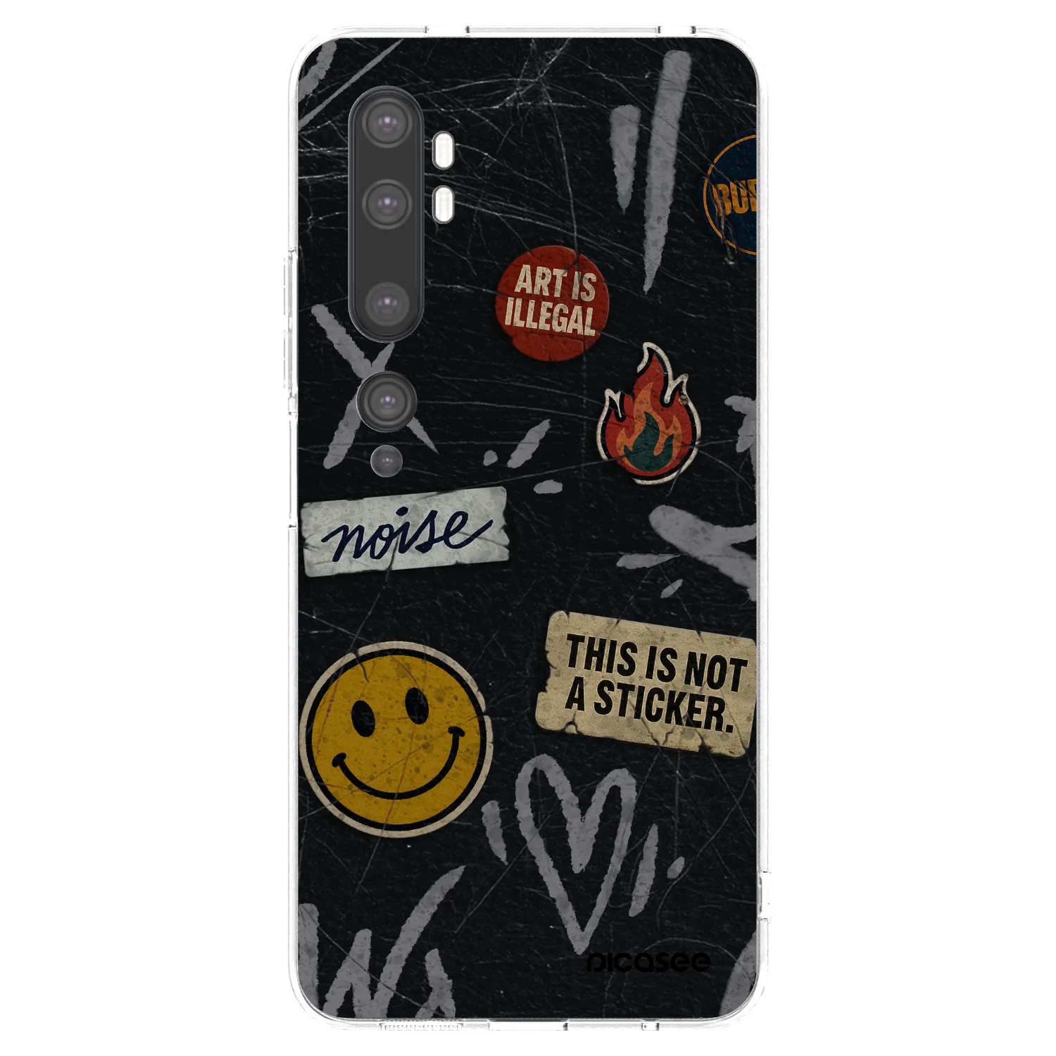 Picasee silikonski prozorni ovitek za Xiaomi Mi Note 10 (Pro) - STICKERS x TAGS