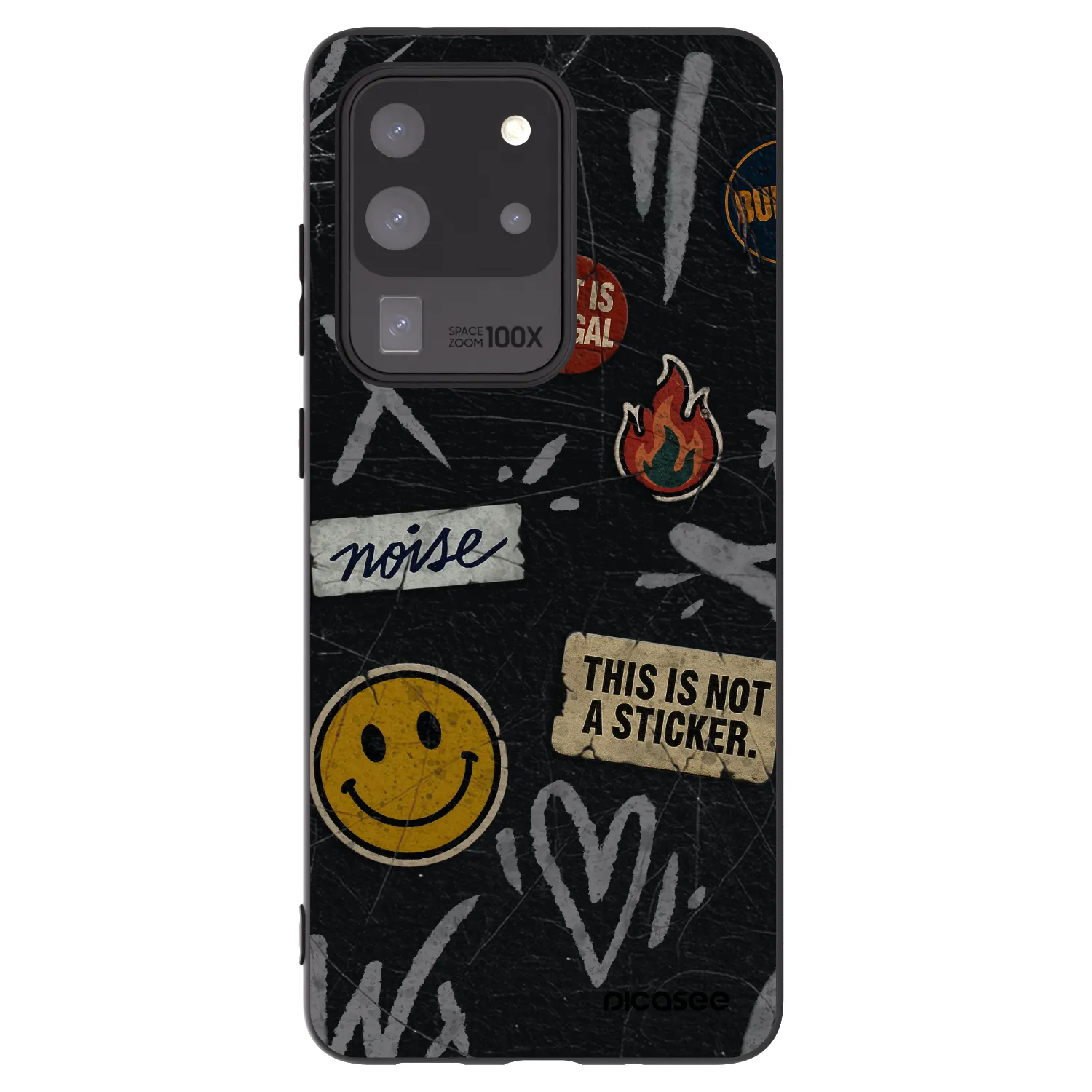 Picasee silikonski črni ovitek za Samsung Galaxy S20 Ultra 5G G988F - STICKERS x TAGS