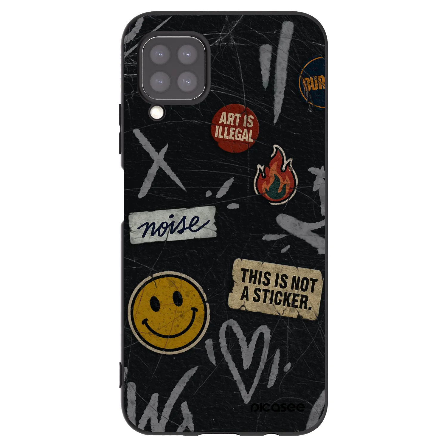 Picasee silikonski črni ovitek za Huawei P40 Lite - STICKERS x TAGS