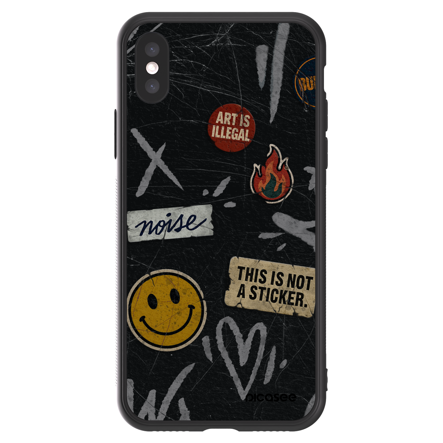 Picasee ULTIMATE CASE za Apple iPhone X/XS - STICKERS x TAGS