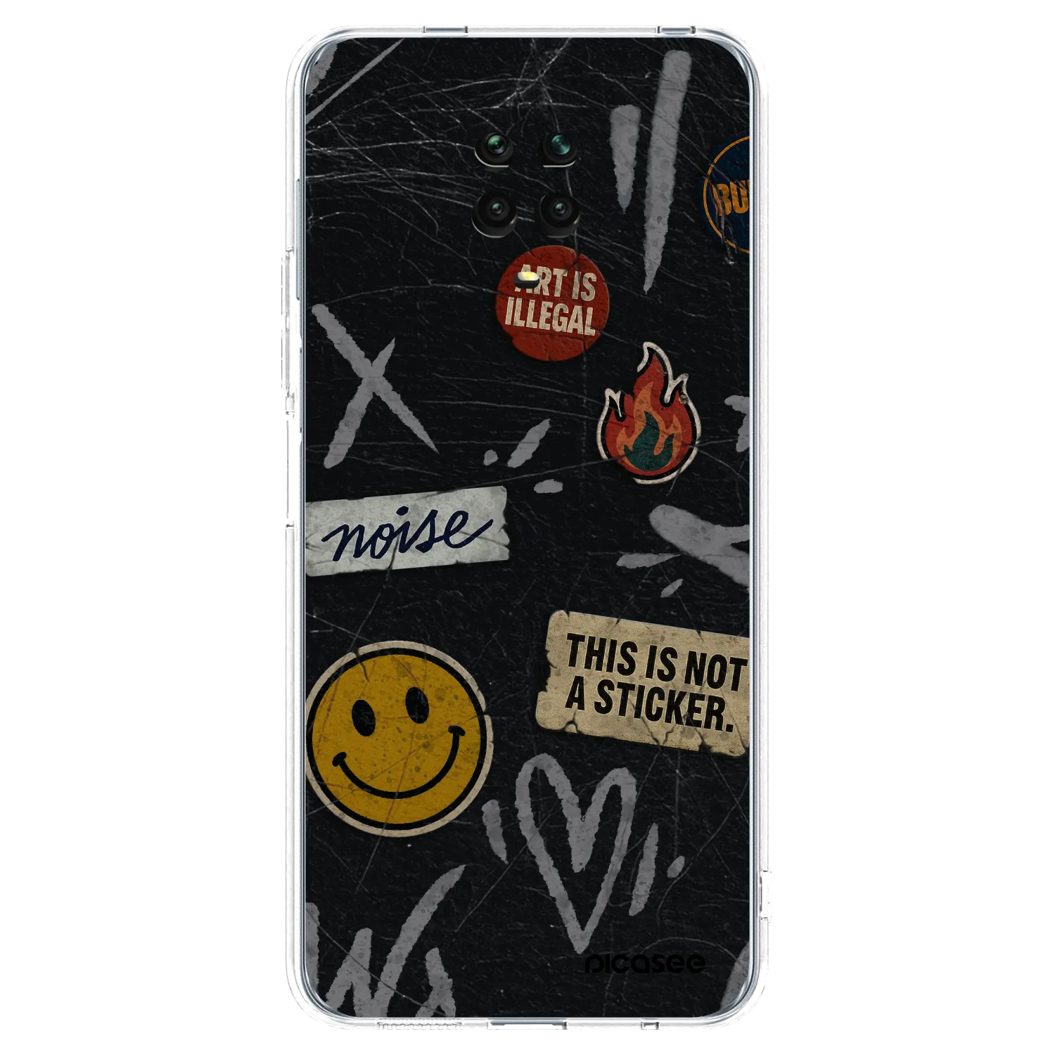 Picasee silikonski prozorni ovitek za Xiaomi Redmi Note 9 Pro - STICKERS x TAGS