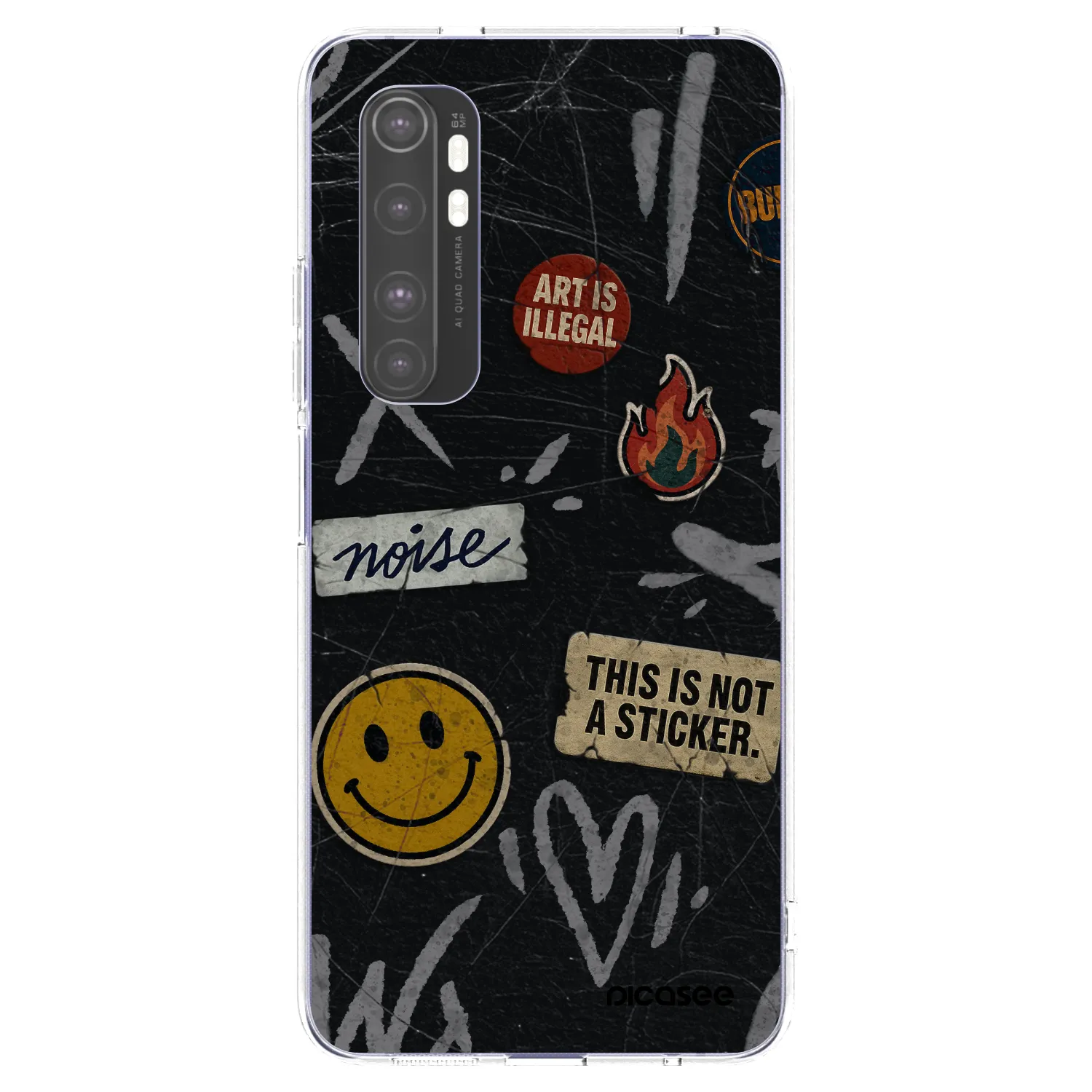 Picasee silikonski prozorni ovitek za Xiaomi Mi Note 10 Lite - STICKERS x TAGS