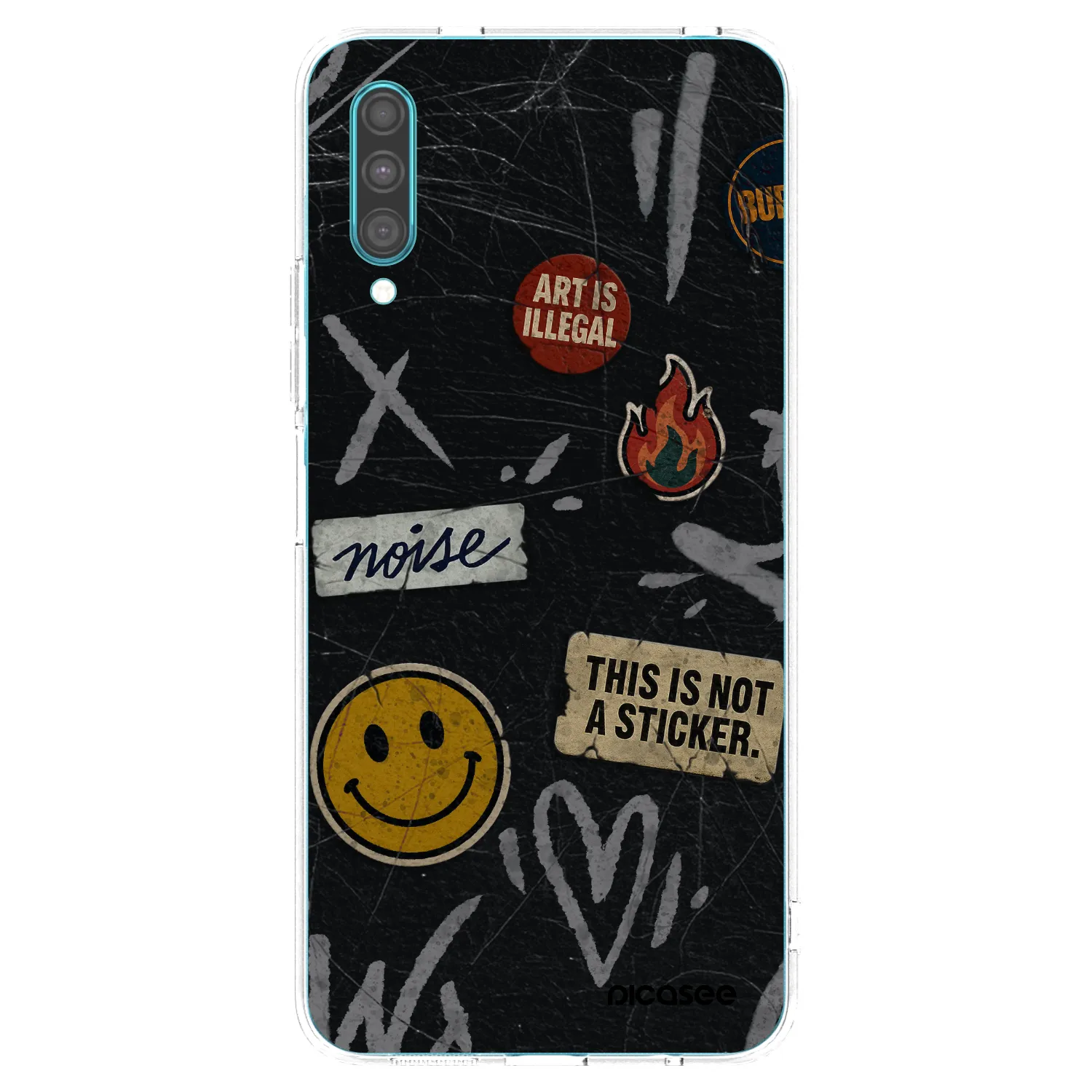 Picasee silikonski prozorni ovitek za Samsung Galaxy A30s A307F - STICKERS x TAGS