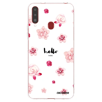 Picasee silikonski prozorni ovitek za Samsung Galaxy A20s - Hello there