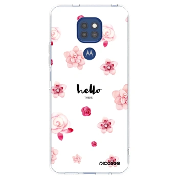 Picasee silikonski prozorni ovitek za Motorola Moto G9 Play - Hello there