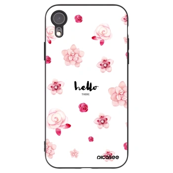 Picasee silikonski črni ovitek za Apple iPhone XR - Hello there