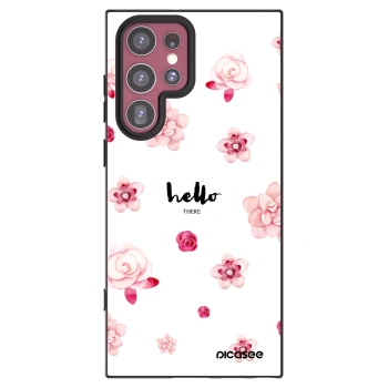 Picasee silikonski črni ovitek za Samsung Galaxy S22 Ultra 5G - Hello there