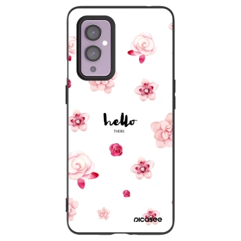 Picasee silikonski črni ovitek za OnePlus 9 - Hello there
