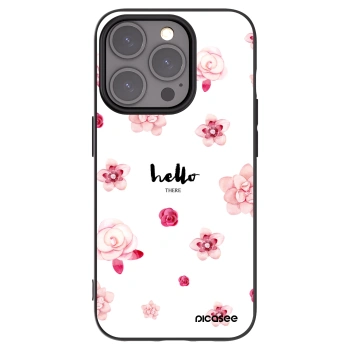 Picasee silikonski črni ovitek za Apple iPhone 15 Pro - Hello there