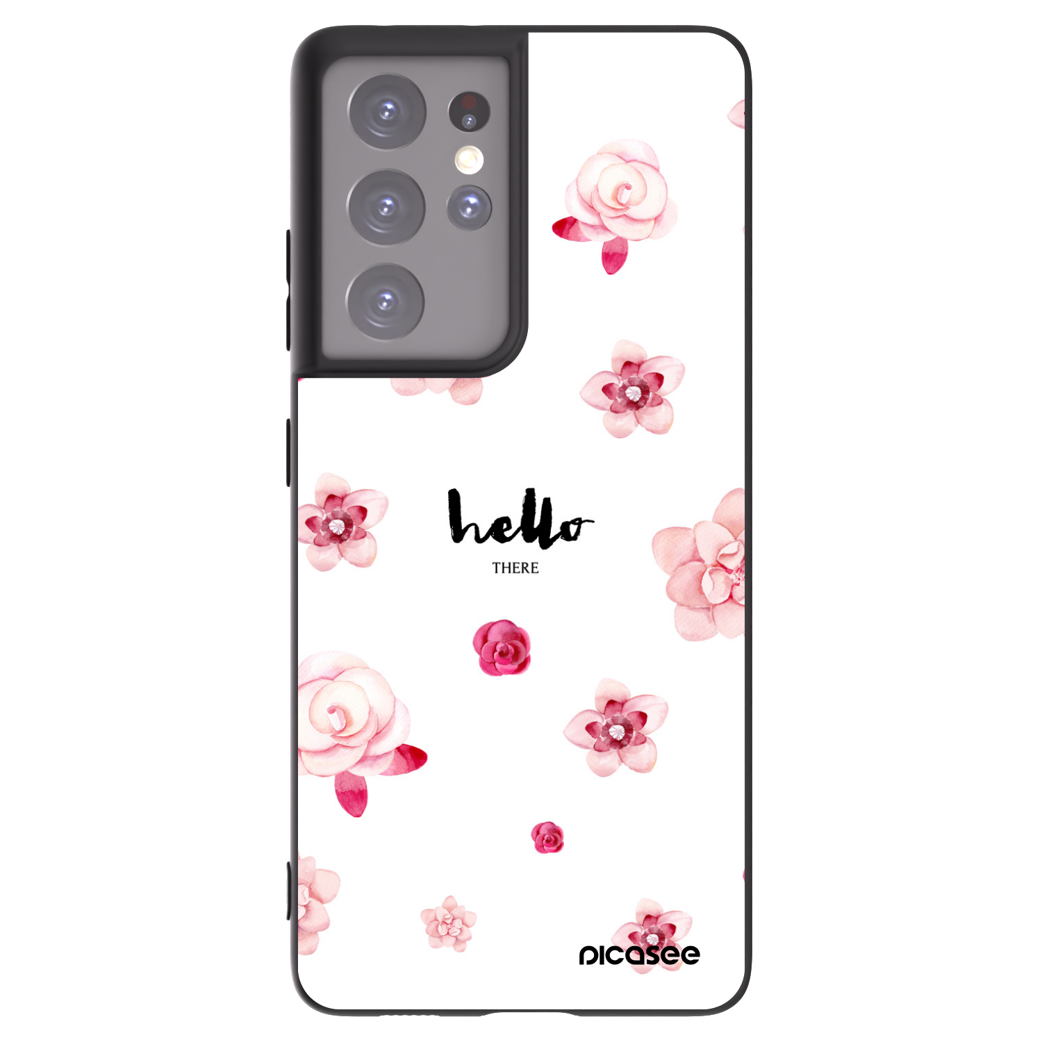 Picasee silikonski črni ovitek za Samsung Galaxy S21 Ultra 5G G998B - Hello there