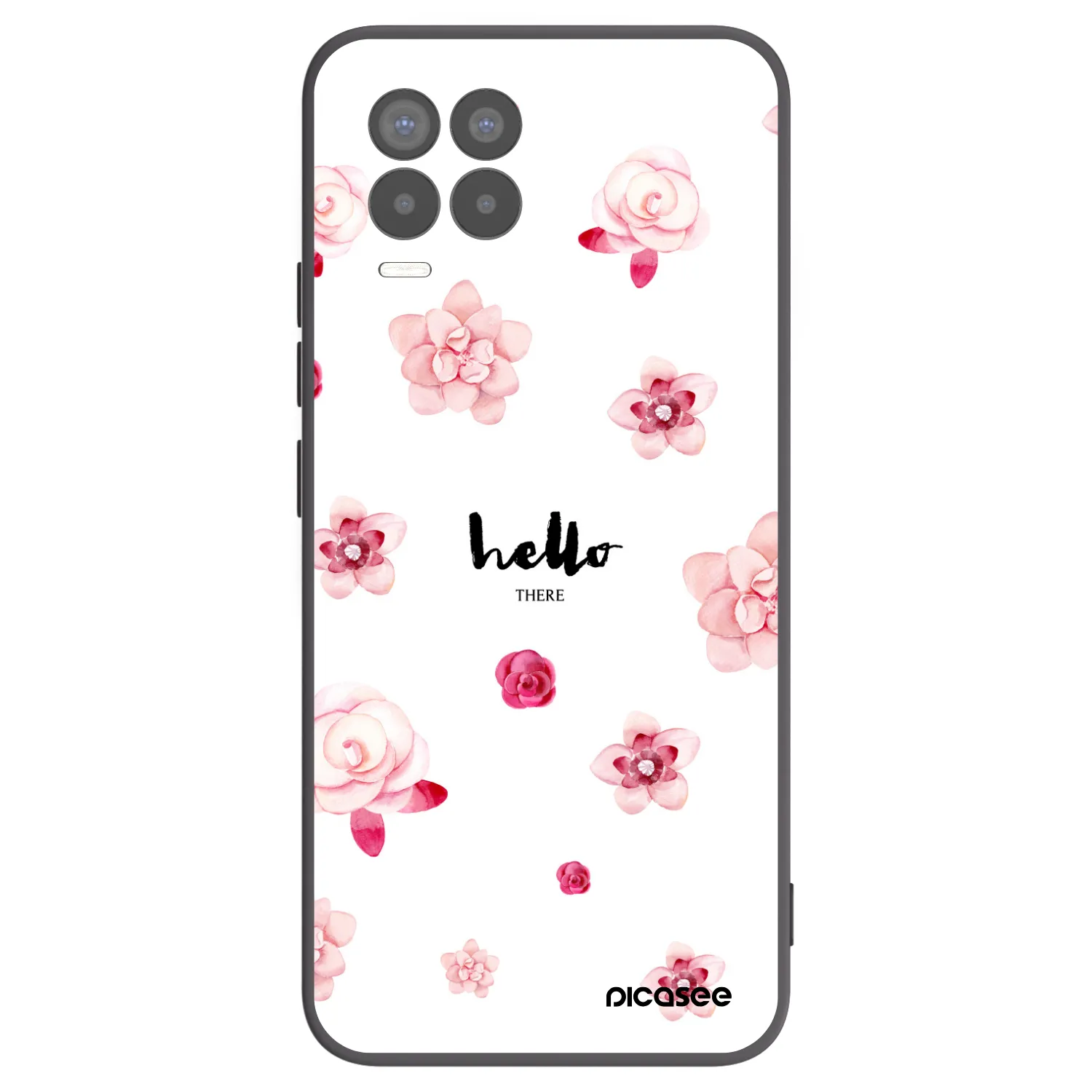 Picasee silikonski črni ovitek za Realme 8 Pro - Hello there