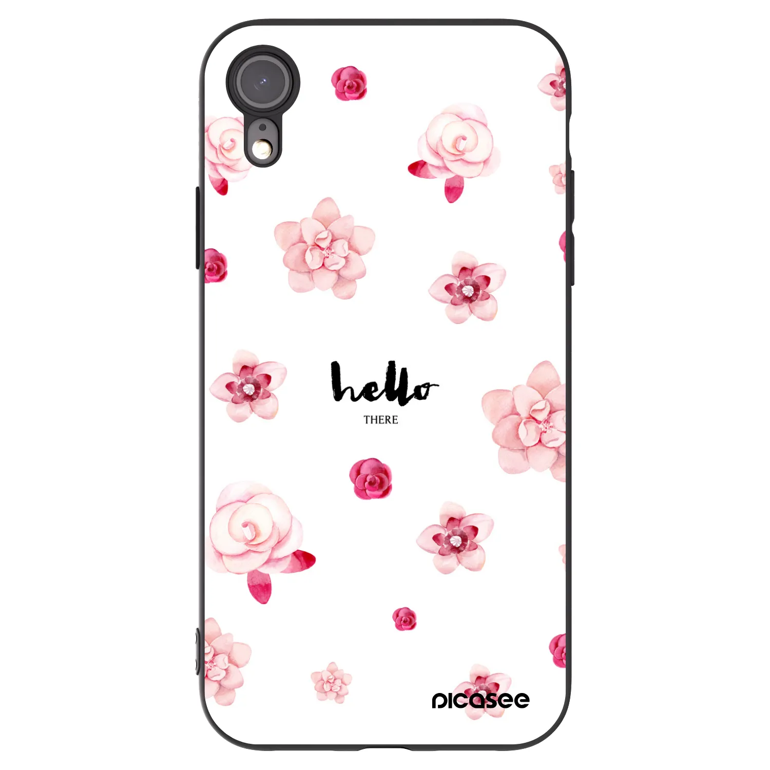 Picasee silikonski črni ovitek za Apple iPhone XR - Hello there