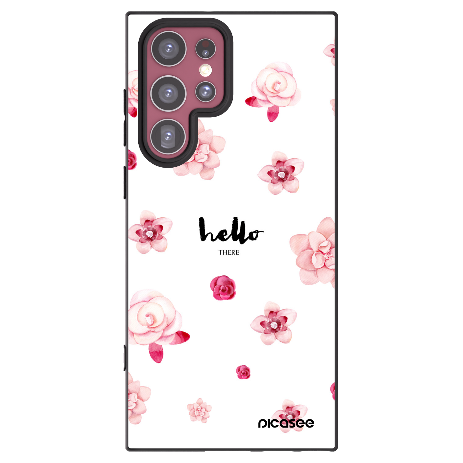 Picasee silikonski črni ovitek za Samsung Galaxy S22 Ultra 5G - Hello there