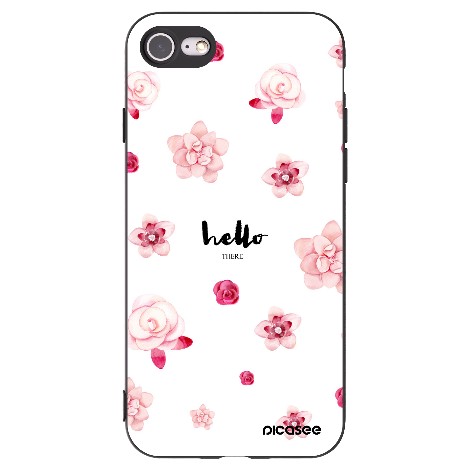 Picasee silikonski črni ovitek za Apple iPhone 8 - Hello there