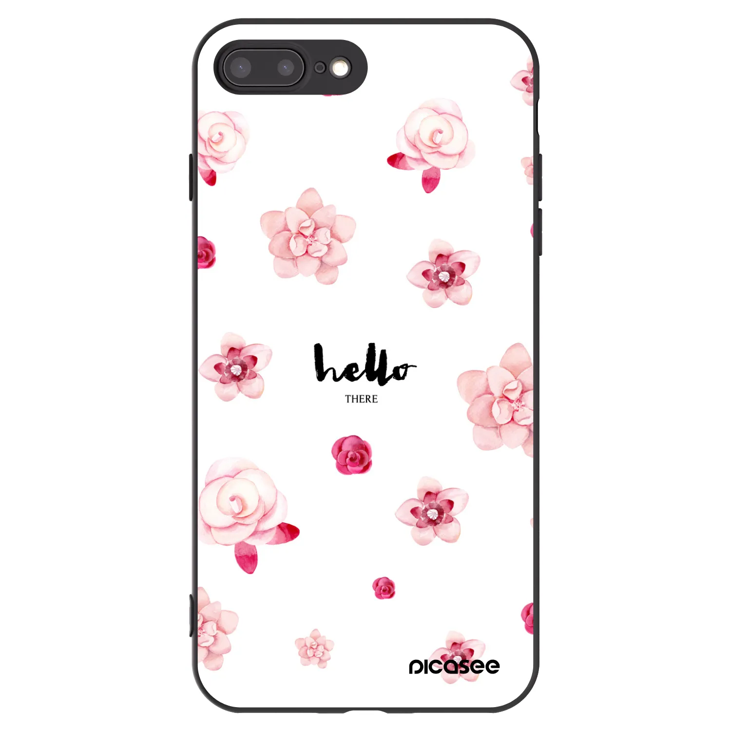 Picasee silikonski črni ovitek za Apple iPhone 8 Plus - Hello there