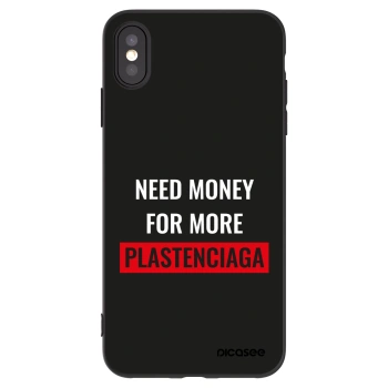 Picasee silikonski črni ovitek za Apple iPhone XS Max - More PLASTENCIAGA