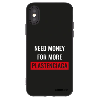 Picasee silikonski črni ovitek za Apple iPhone X/XS - More PLASTENCIAGA