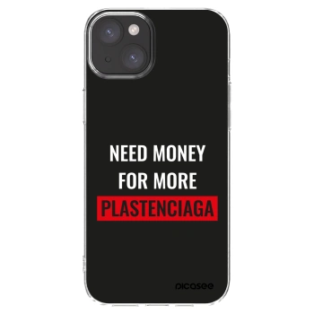 Picasee silikonski prozorni ovitek za Apple iPhone 15 Plus - More PLASTENCIAGA