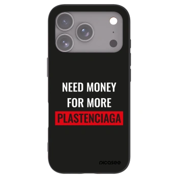 Picasee silikonski črni ovitek za Apple iPhone 17 Pro - More PLASTENCIAGA