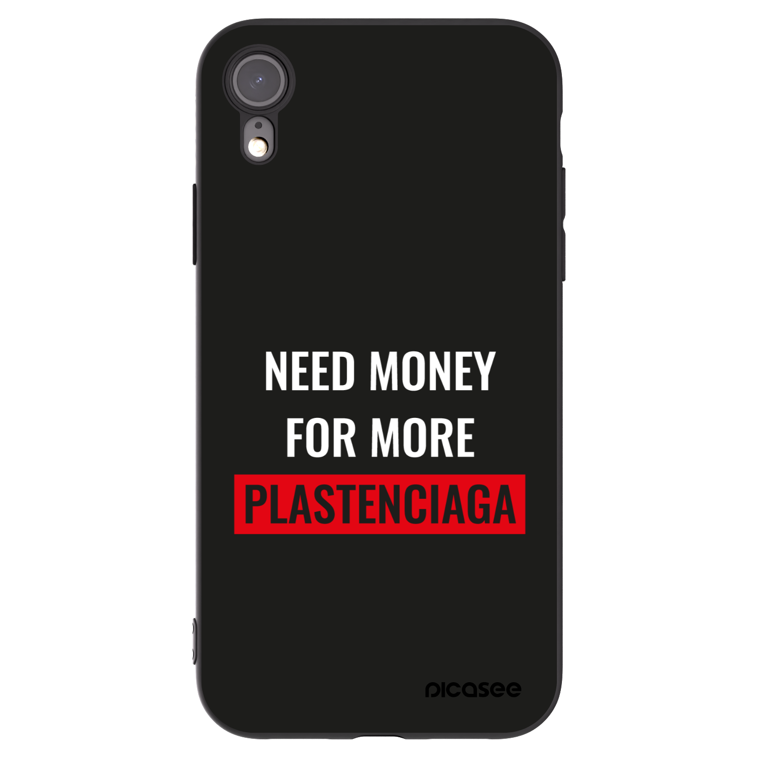 Picasee silikonski črni ovitek za Apple iPhone XR - More PLASTENCIAGA