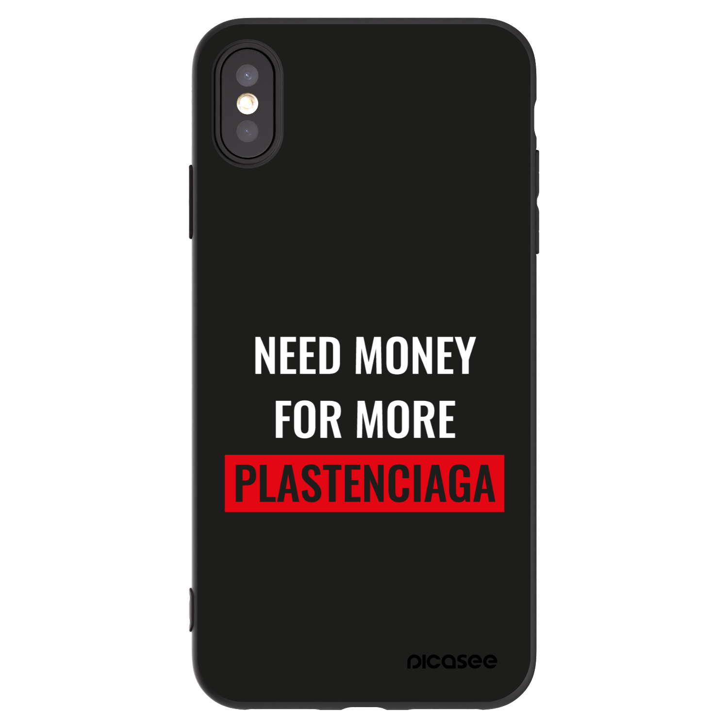 Picasee silikonski črni ovitek za Apple iPhone XS Max - More PLASTENCIAGA
