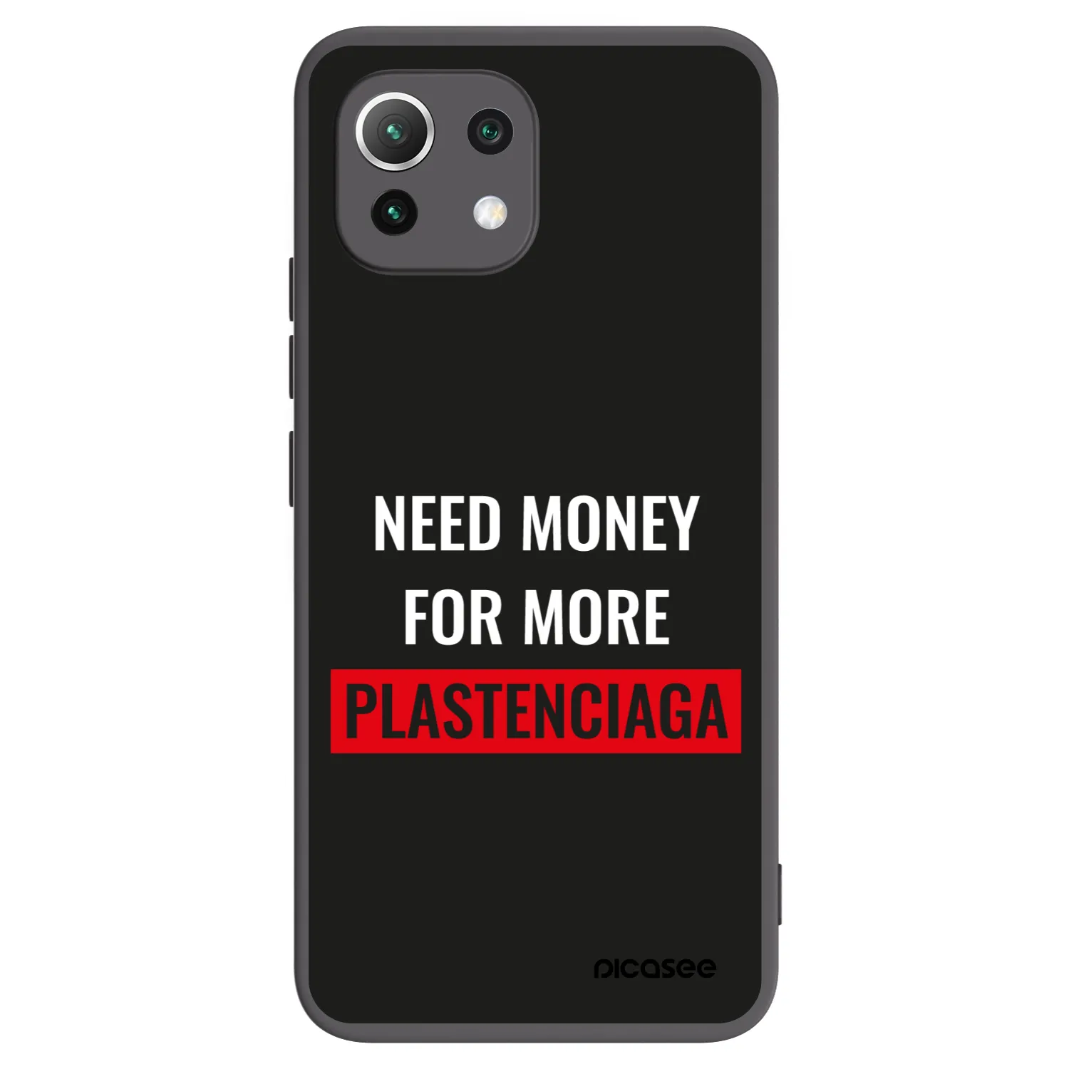 Picasee silikonski črni ovitek za Xiaomi 11 Lite 5G NE - More PLASTENCIAGA