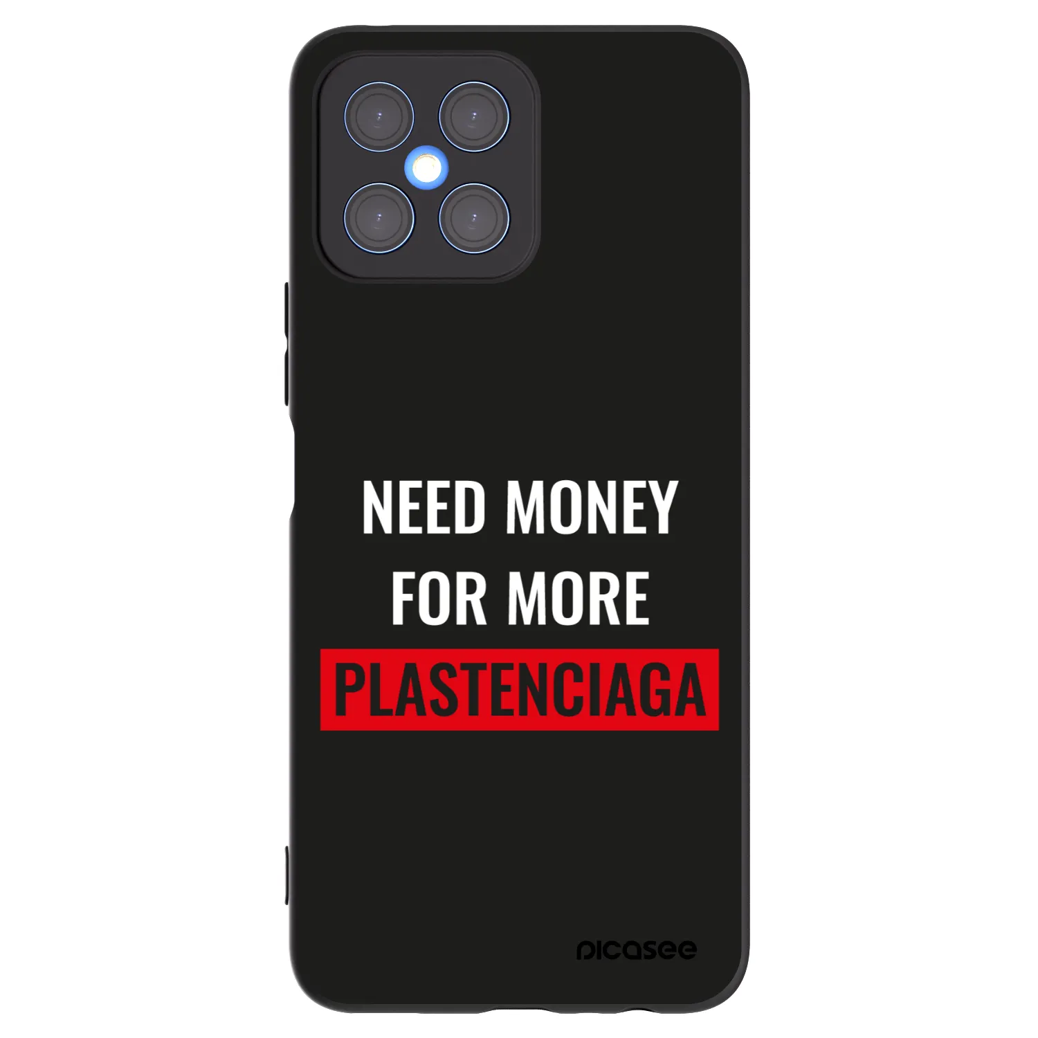 Picasee silikonski črni ovitek za Honor X8 4G - More PLASTENCIAGA