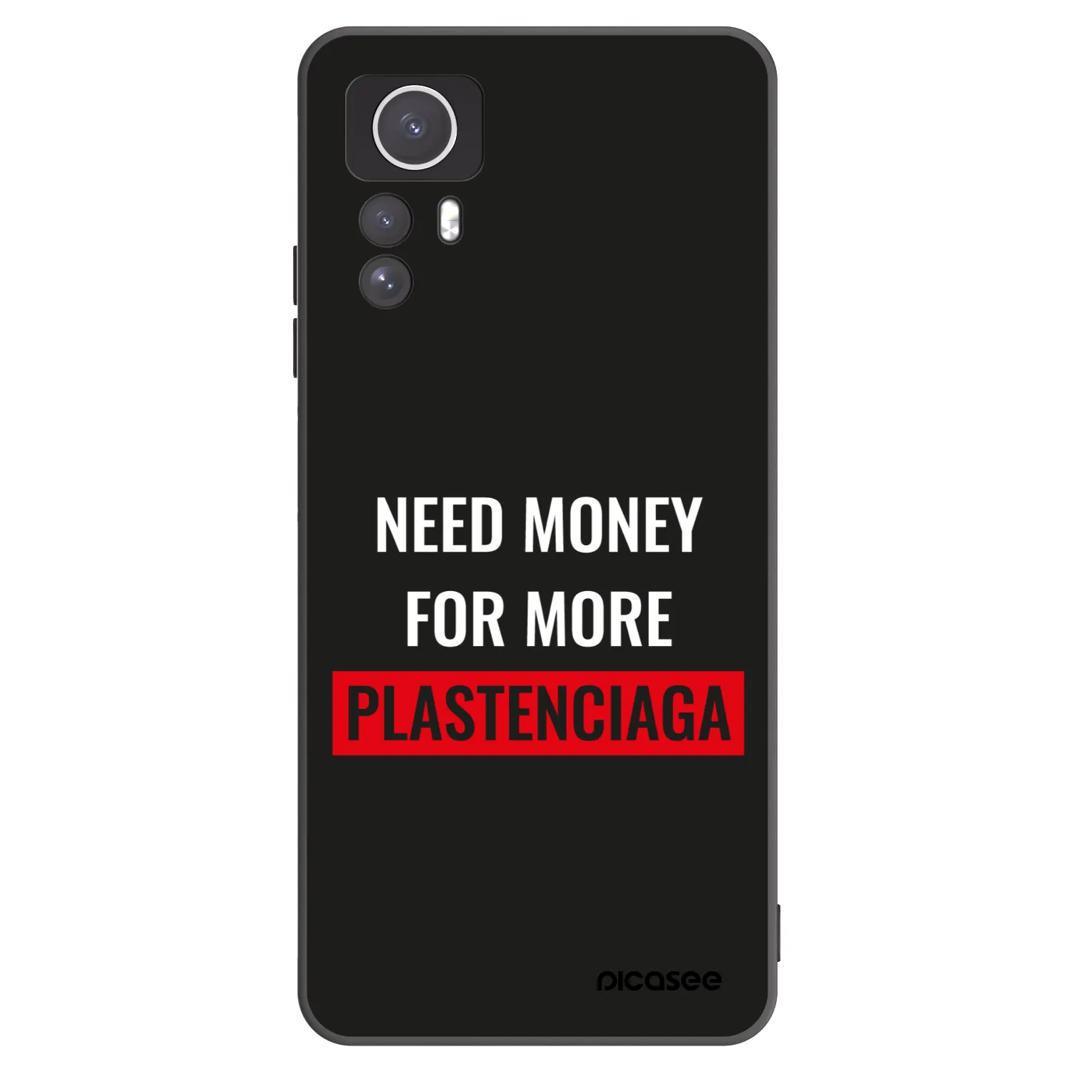 Picasee silikonski črni ovitek za Xiaomi Redmi Note 12S - More PLASTENCIAGA