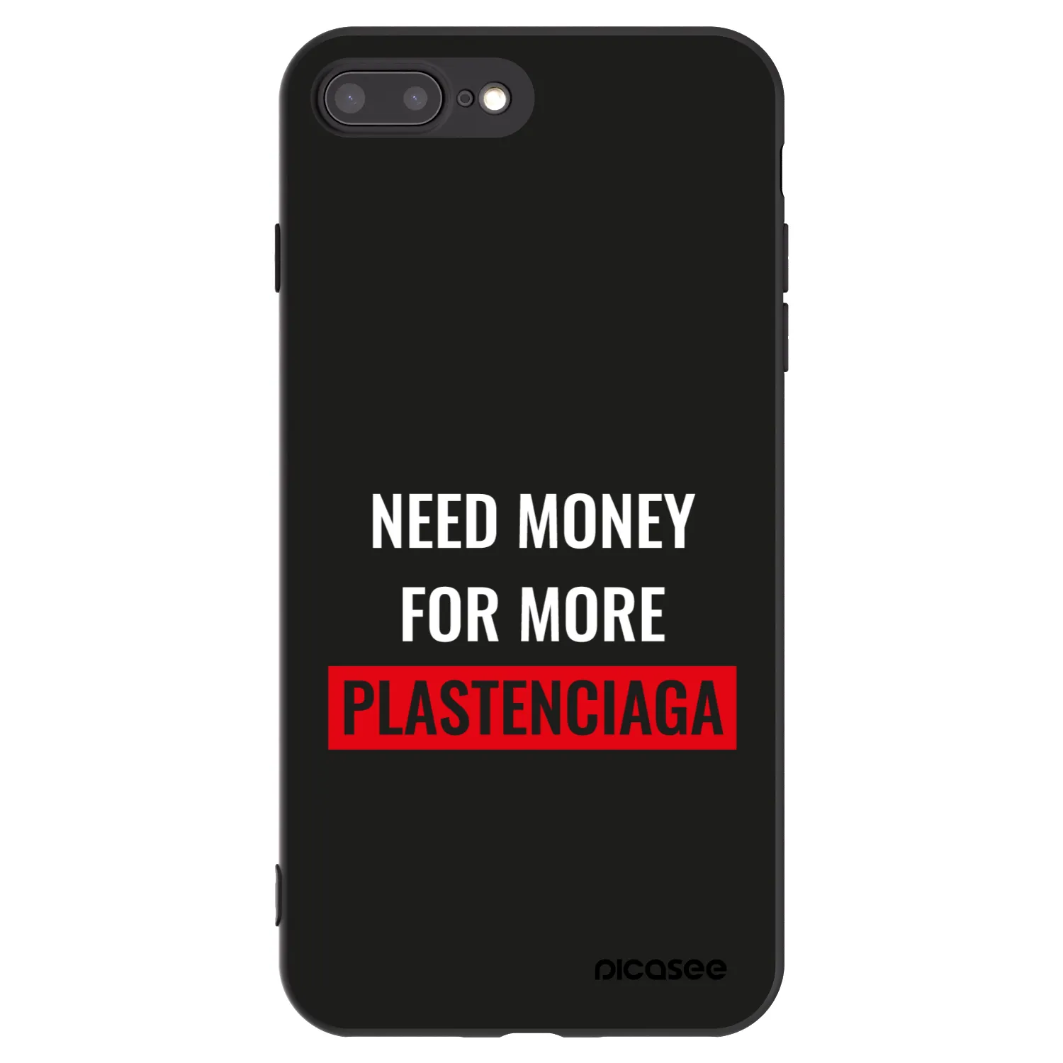 Picasee silikonski črni ovitek za Apple iPhone 8 Plus - More PLASTENCIAGA