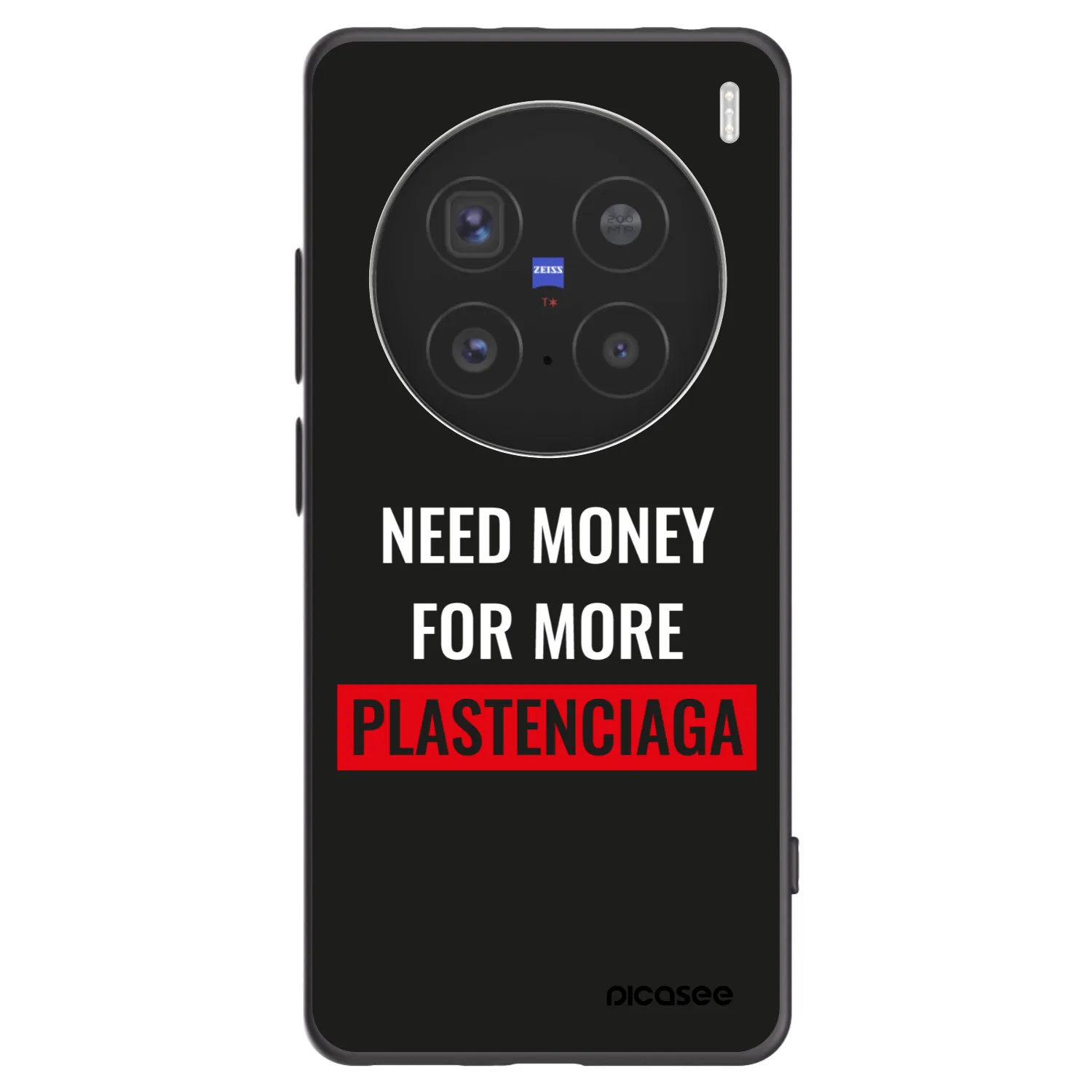 Picasee silikonski črni ovitek za Vivo X200 Pro - More PLASTENCIAGA