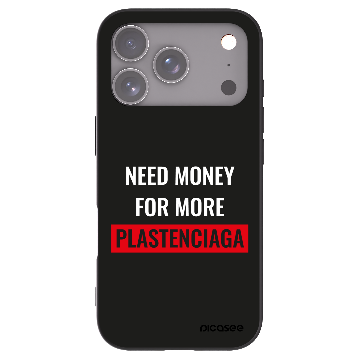 Picasee silikonski črni ovitek za Apple iPhone 17 Pro - More PLASTENCIAGA