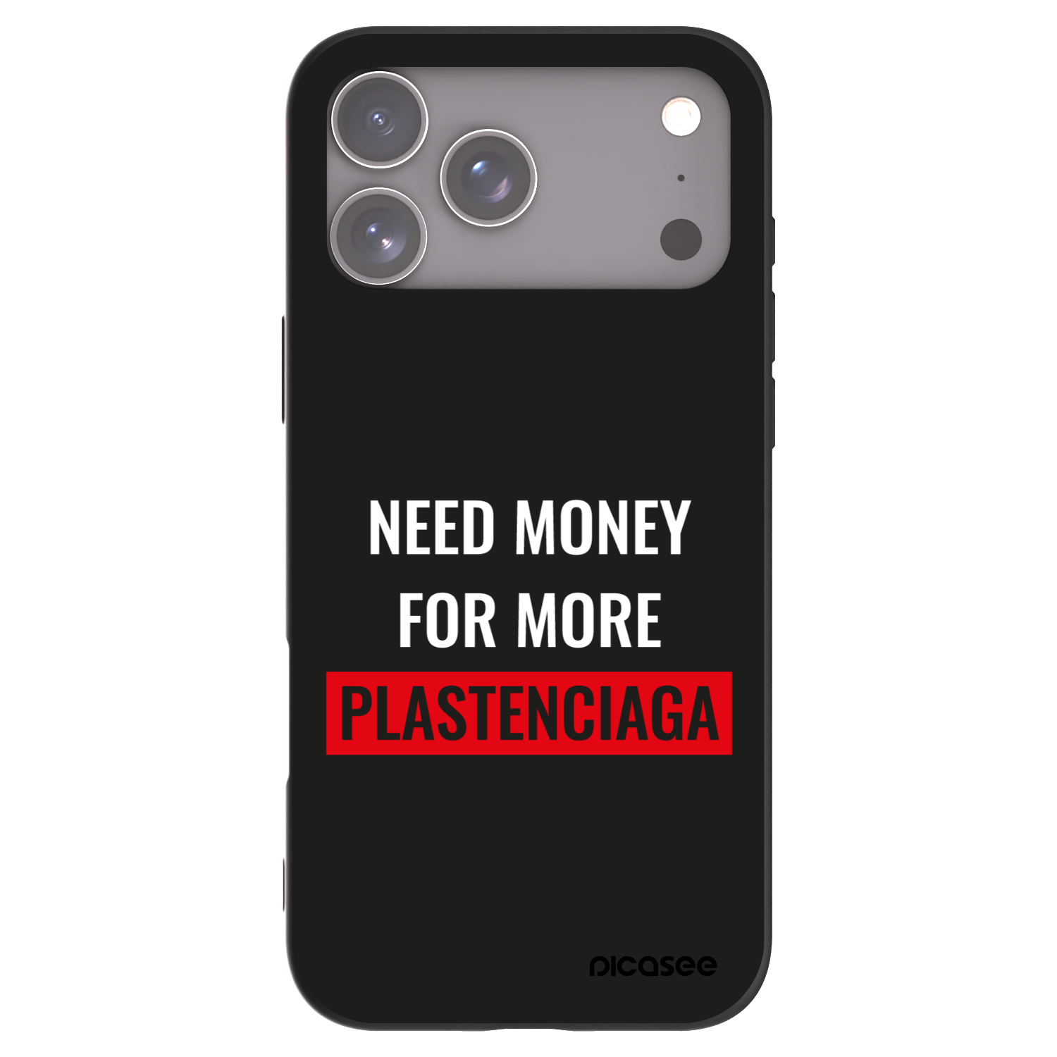 Picasee silikonski črni ovitek za Apple iPhone 17 Pro Max - More PLASTENCIAGA