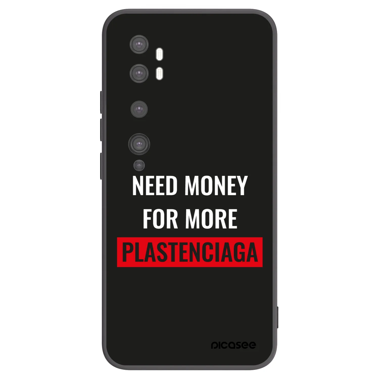 Picasee silikonski črni ovitek za Xiaomi Mi Note 10 (Pro) - More PLASTENCIAGA