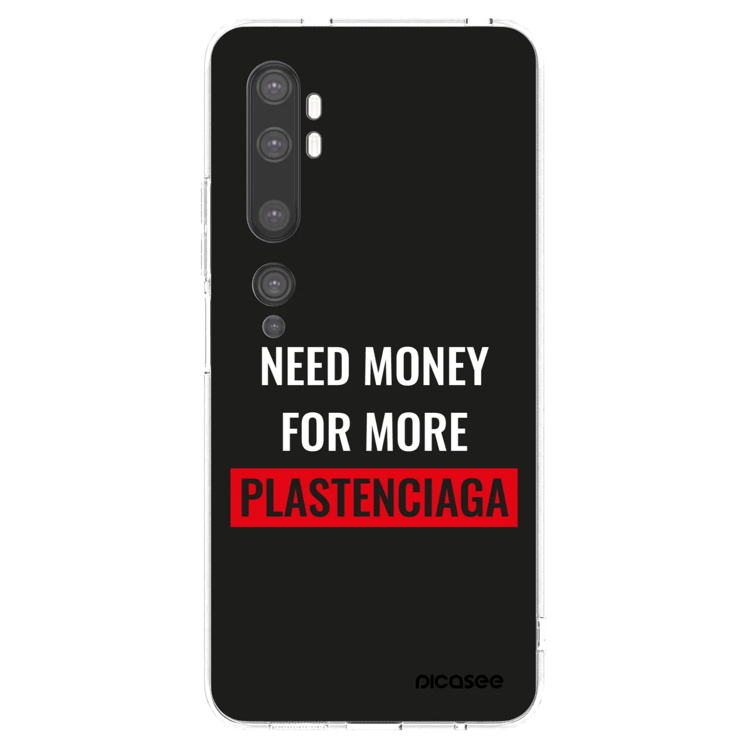 Picasee silikonski prozorni ovitek za Xiaomi Mi Note 10 (Pro) - More PLASTENCIAGA