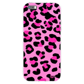 Picasee silikonski prozorni ovitek za Apple iPhone 5/5S/SE - Pink Tiger