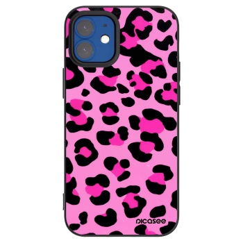 Picasee silikonski črni ovitek za Apple iPhone 12 mini - Pink Tiger