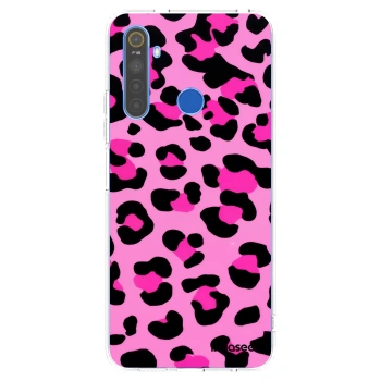 Picasee silikonski prozorni ovitek za Realme 5 - Pink Tiger