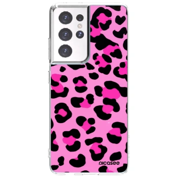Picasee silikonski prozorni ovitek za Samsung Galaxy S21 Ultra 5G G998B - Pink Tiger