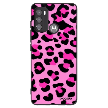 Picasee silikonski črni ovitek za Motorola Moto G60 - Pink Tiger