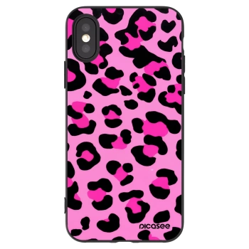 Picasee silikonski črni ovitek za Apple iPhone X/XS - Pink Tiger