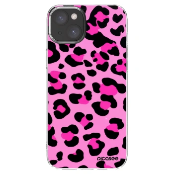 Picasee silikonski prozorni ovitek za Apple iPhone 15 Plus - Pink Tiger