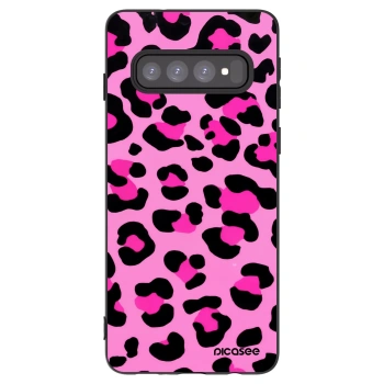 Picasee silikonski črni ovitek za Samsung Galaxy S10 G973 - Pink Tiger