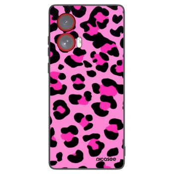 Picasee silikonski črni ovitek za Motorola Edge 50 Fusion - Pink Tiger