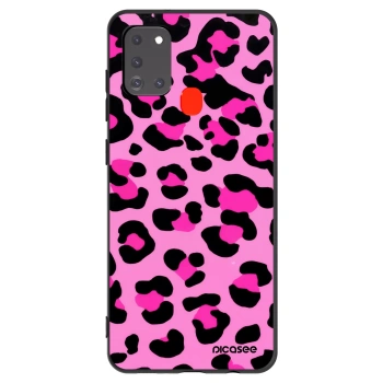 Picasee silikonski črni ovitek za Samsung Galaxy A21s - Pink Tiger