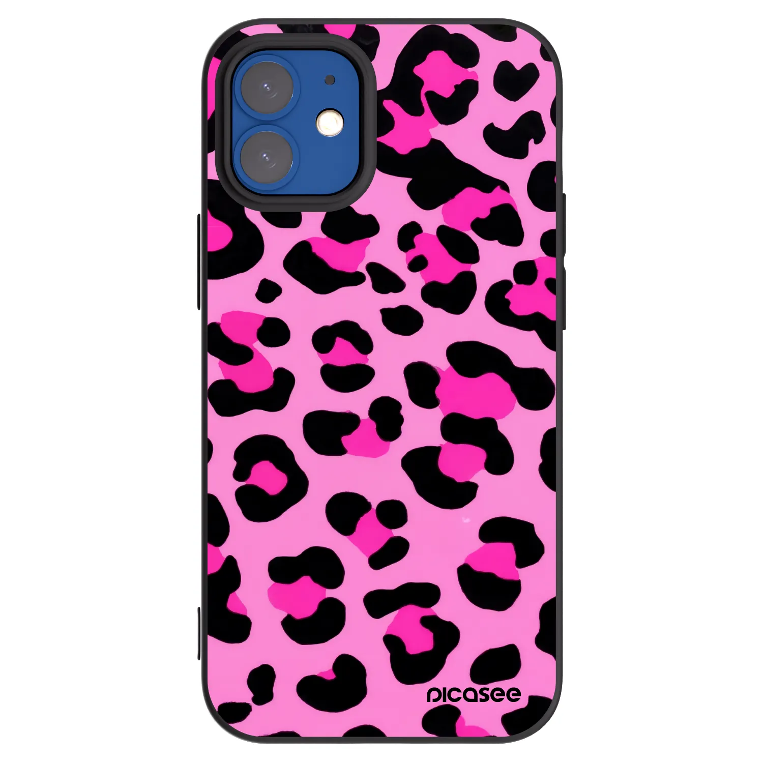 Picasee silikonski črni ovitek za Apple iPhone 12 mini - Pink Tiger