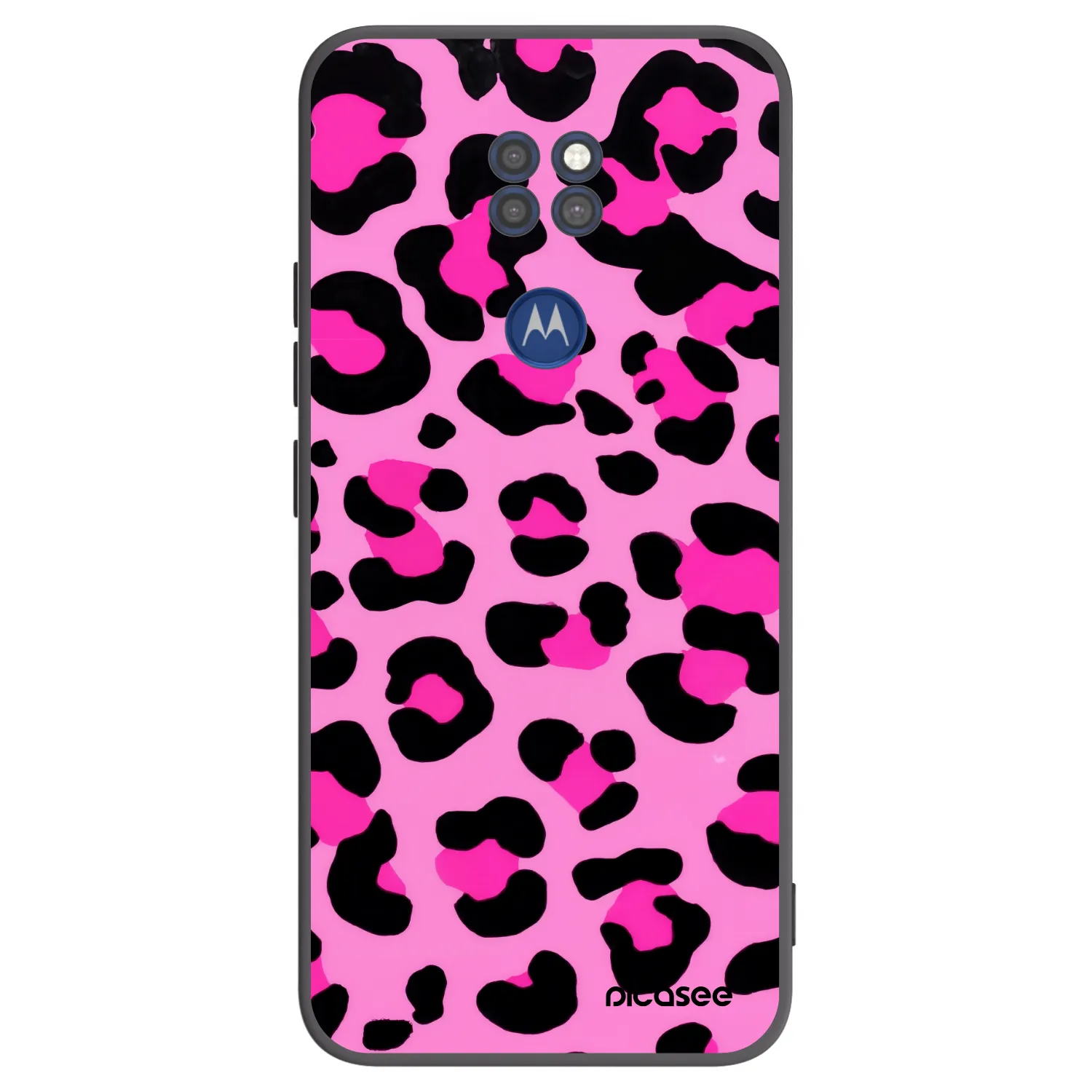 Picasee silikonski črni ovitek za Motorola Moto G9 Play - Pink Tiger